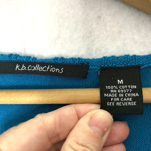 VTG Women Y2K Babydoll Cinch‎ Knit Top Sz M Turquise Coquette Soft Feminine Boho - Picture 10 of 13